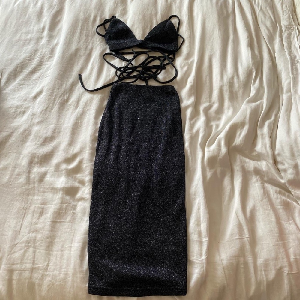 Oh Polly two piece black dress